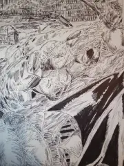original comic art Bane V.S Batman 9×12 in