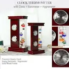 Care Galileo Thermometer with Quartz Clock Analog Barometer, Hygrometer Station