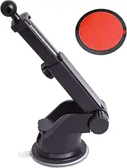 Basecn Universal Telescopic Long Arm with Sticky Suction Cup and Superglue Smooth Disc, for Mobile Phone Holder and Stander Using on Car Windshield Dashboard Desk, Suit for Car Office Kitchen (1Pack)