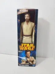 Star Wars Hasbro 2013 Obi-Wan Kenobi W/Light Saber 12 Inch Figure Box Damaged