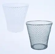 Essentials Wire Mesh Waste Basket (White) or (Black) 9x9in Free Shipping New