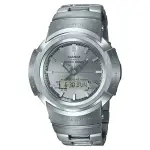 【CASIO 卡西歐】G-SHOCK 全金屬指針數位雙顯示太陽能腕錶/銀44.5MM(AWM-500D-1A8)