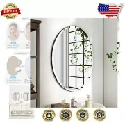 Stunning Beveled Oval Bathroom Mirror - 18" W x 24" H, Classic Frameless Design