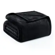 Fleece Blanket King Size for Bed, Super Soft and Warm, King (104"x90") Black