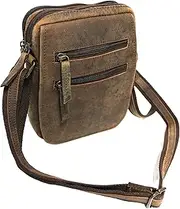 [hide & chic] Quality Full Grain Hunter Vintage Leather Crossbody Shoulder Bag for Men or Women Small Messenger Bag Crossbody bag.
