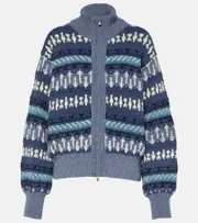 [Loro Piana] Loro Piana Holiday Noel cashmere bomber jacket AU 18 blue