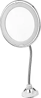 HONITANO Magnifying LED Makeup Mirror with Suction Cup for Cosmetics Eyebrow Trimming Shaving and Hair Styling for Bathroom Use and Low Light Conditions
