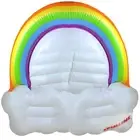 Swim Central 5.5FT Inflatable Pool Rainbow Cloud Multiple Riders Island Age 4 Up