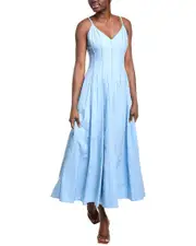 Nicholas Michah Linen-Blend Midi Dress