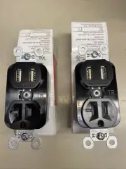 (2) USB Port /outlet 3.1a /20amp Receptacle Tamper Proof Commercial Grade