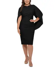 Betsy & Adam Drape Back Cocktail Dress