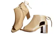 Vintage 93 Womens Shayla Open Toe Side Zip Lace Up Ankle Boot Brown Size 9 NWT