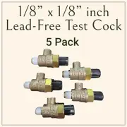 5X Pack 1/8" Male x 1/8" Male Inch Test Cock Backflow Lead Free | Wilkins Febco