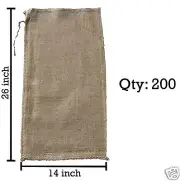 200 14x26 Burlap Bags, Burlap Sacks, Sandbags, Gunny Sack, Potato Sacks, Sack