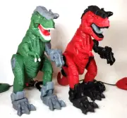 Two Remote Control Robot T-Rex Dinosaur Toys Sounds & Motion Wired NEW Open Box