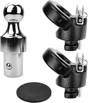 60638 Puck System Gooseneck Hitch Ball Kit, Compatible with 2013-2024 Dodge RAM 2500 3500, 2-5/16 Inch Gooseneck Ball for Truck Bed with 2 Gooseneck Safety Chain Anchors | 38000 lbs GTW