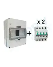 Circuit Breaker 20A 2 x 4 Pole MCB DC1000V (Non polarised) 8 pole Waterproof ...