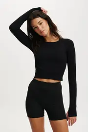 [Body] Body - Seamless Long Sleeve Top - Black 2XSXS BLACK