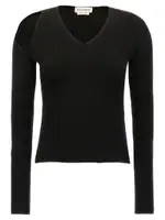 [Mcqueen] Mcqueen-Cut-Out Sweater Maglioni Nero-Donna S Black