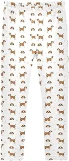 [Joisal] Lovely Beagles White Girl Pants, Ideal for Winter Leggings for Girls, Kids Legging, 4-10T