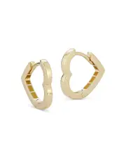 Moon & Meadow 14 Yellow Gold Small Heart Huggie Hoop Earrings