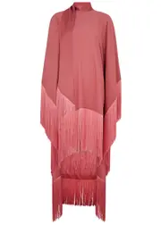 Taller Marmo Mrs Ross Phoenix Fringed Crepe-de-chine Midi Gown - Pink - One Size ONE SIZE