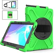 Acphtab Case for Samsung Galaxy Tab Active Pro 10.1 2019, Heavy Duty Protection Holder Case with 360ｰ Rotating Stand,Adjustable Hand Strap and Shoulder Strap for SM-T540/T545/T547 (Green)