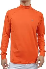[ST ANDREWS] 042-4166251 Men's Long Sleeve High Neck Shirt (Sweat Absorbent, Quick Drying, UV Protection), Golf Inner, 150_Orange, LL