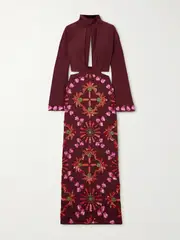 [Johanna Ortiz] Johanna Ortiz - + Net Sustain Aurora Mágica Sequin-embellished Cutout Silk Maxi Dress - Red - US6 US 6 Red