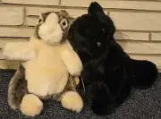 SET OF 2x Folktails Folkmanis kitten puppet & Baby Dutch Rabbit Puppet w/ Tags
