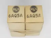 2 NOS RCA Matched 6AQ5A Audio Tubes. Black Plates. Made in USA ~ Vintage 1966