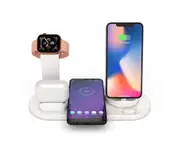 3 in 1 Wireless Charger Dock Charging Station for Apple iPhone Watch - White
