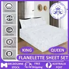 Extra Deep Ultra Soft FLANNELETTE 100% COTTON Fitted Sheet Queen/ King 3Pcs Set