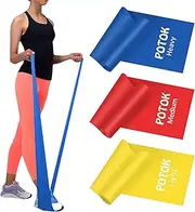 Resistance Bands Set, 3 Pack Latex Exercise Bands with Different Strengths,Elastic Bands for Upper & Lower Body & Core Exercise, Physical Therapy, Pilates, Rehab