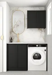 1305*600*2100mm Otti Hampshire Matt Black Moisture Resistant Plywood Laundry Kit