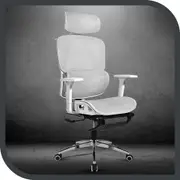 Furb Ergonomic Office Chair with Foot Rest for Task Work, Grey
