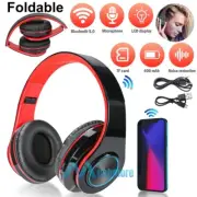 Wireless Headphones Bluetooth Noise Cancelling Stereo Earphones w/ Mic Over Ear