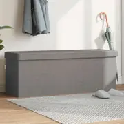 vidaXL Storage Bench Foldable Light Grey Faux Linen