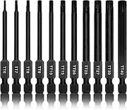 NEIKO 01149A Torx Head Drill Bit Set, 11-Piece Sizes TT6 to TT40 | Tamperproof Magnetic Torx Bits | 3 Quick Release Shanks | Premium S2 Steel | Compatible with Power Drills and Impact Drivers