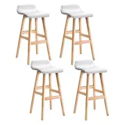 4x Bar Stools Wooden Stool White