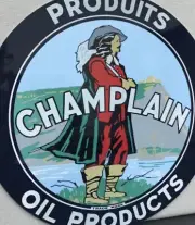 Vintage Style Champlain Gas Oil Products Heavy Steel Metal Quality Sign
