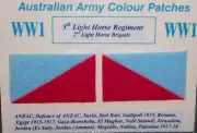 LIGHT HORSE REGT AUSTRALIAN ARMY COLOUR PATCHES - ANZAC MOUNTED CAVALRY