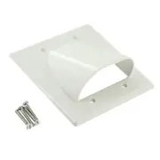 Double Gang Bull Nose Wall Plate Cable Management White