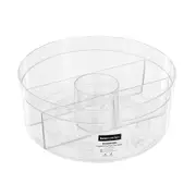 Boxsweden Crystal 28.5cm Multi-Compartment Turntable Storage Organiser Large