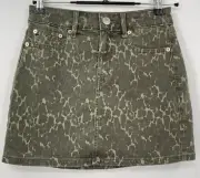 American Eagle Denim Hi-Rise Mini Skirt Next Level Stretch leopard print 0 NWT