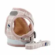 Dog Cat Walking Harness Lead Collar Pet Vest Mesh Adjustable - Pink