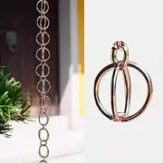 Ring Pure Copper Rain Chains for Gutters Heavy Rain, Decorative Metal Double Loop Chain Bell, 3-12 Feet Japanese Rain Catchers Garden Art(Color:B,Size:3.6m/11.8ft)