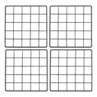 10x10" Wire Grid Panel, 4 Pcs Iron Decorative Wall Grid, Black