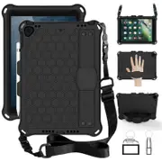 Catzon Hive iPad Case For iPad Pro/Air 10.5/iPad 10.2 Durable Stand Cover With Shoulder Strap-Black