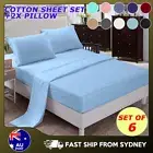 2000TC Cotton Sheet Set + Pillows Flat Fitted Sheets Queen King Double Single AU